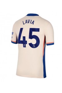 Chelsea Romeo Lavia #45 Jalkapallovaatteet Vieraspaita 2024-25 Lyhythihainen